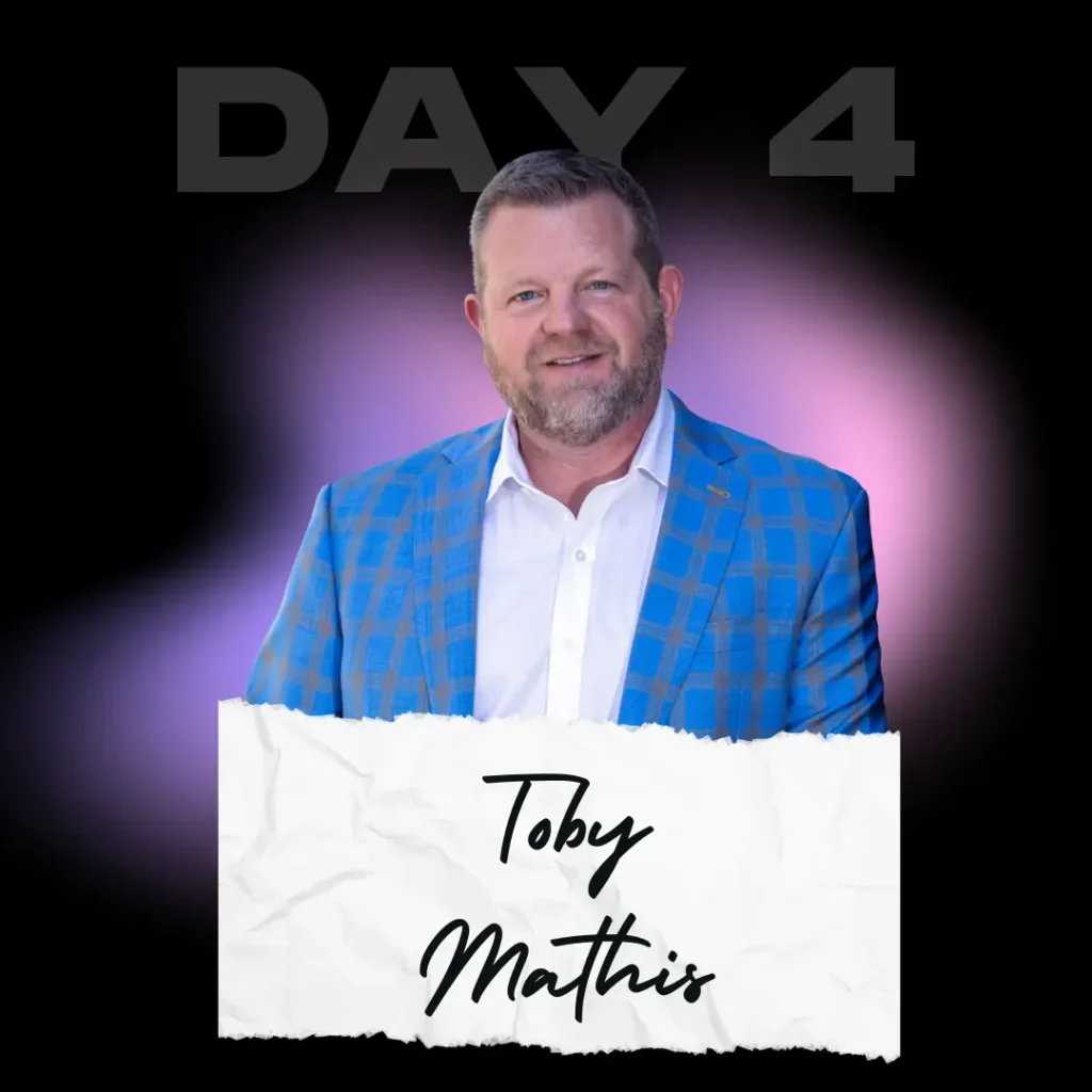 A promotional image for "Day 4" of "Master Your Money" featuring Toby Mathis.
